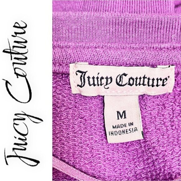 JUICY COUTURE Magenta Pink WHATEVER Graphic Sweatshirt, Size Medium - Picture 5 of 8